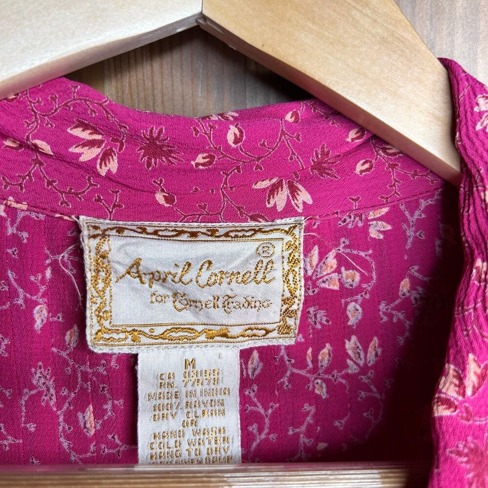 April Cornell Button Front Midi Dress‎ Women’s Medium Cottagecore Prairie Modest - Picture 5 of 11